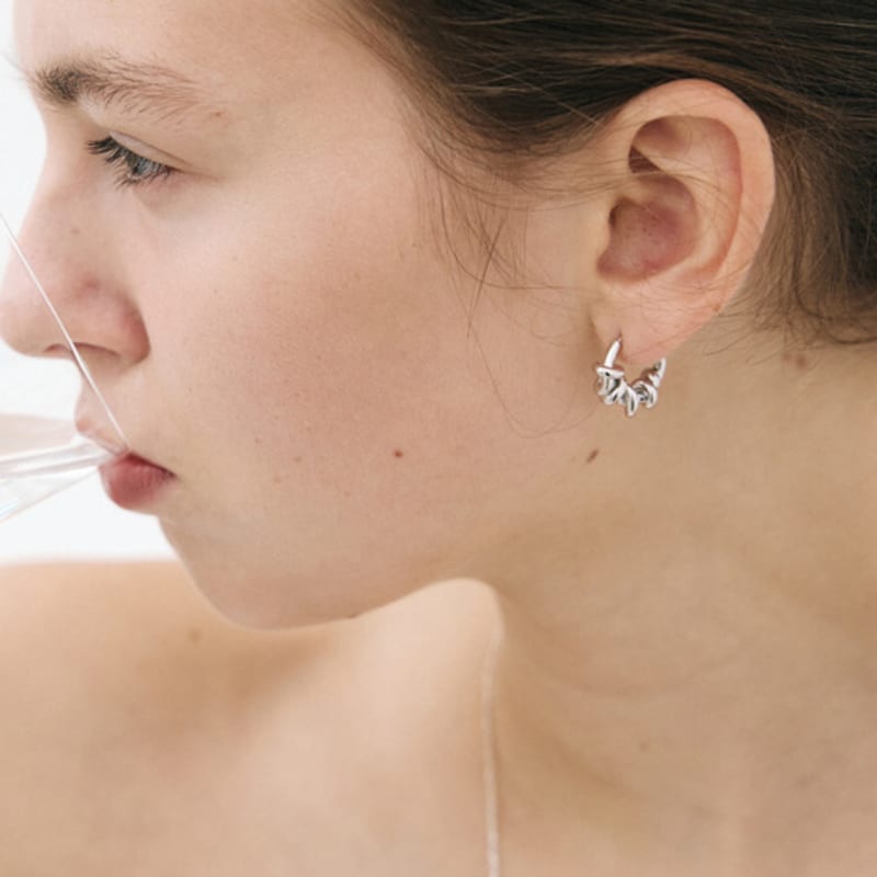 Poery Knot Hoops_Silver