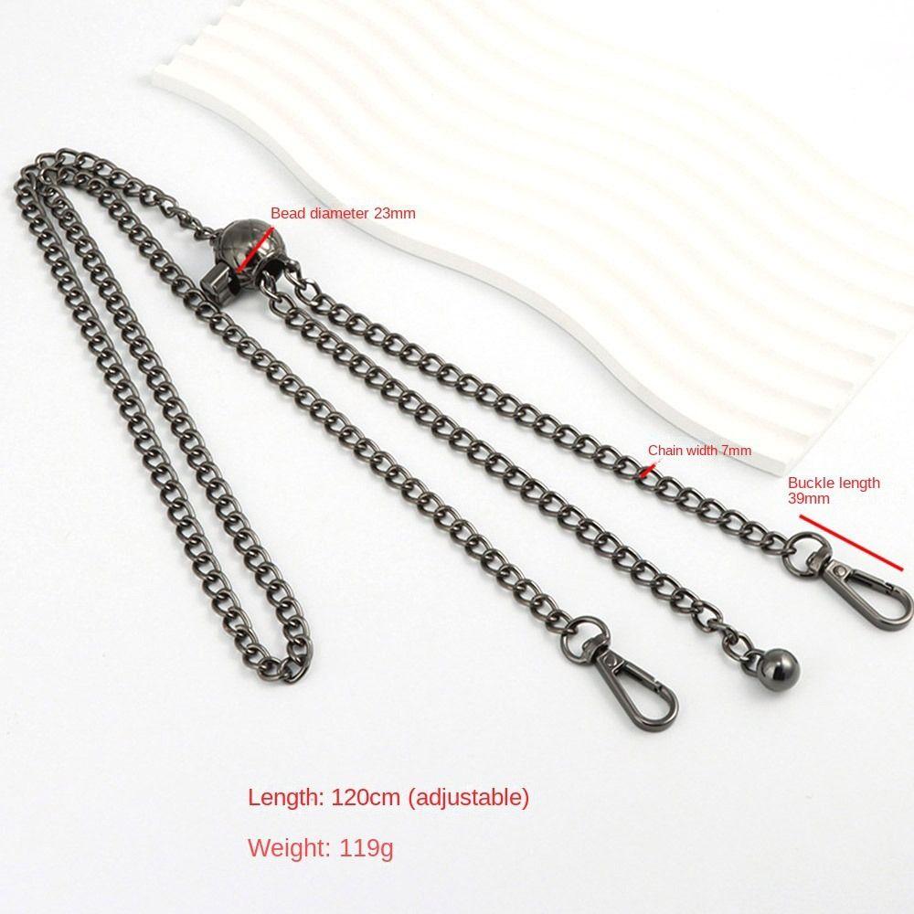 111cm DIY Metal Purse Chain Strap Handle Replacement for Handbag Shoulder Crossbody Bag Chain Strap with Length Adjustable Ball