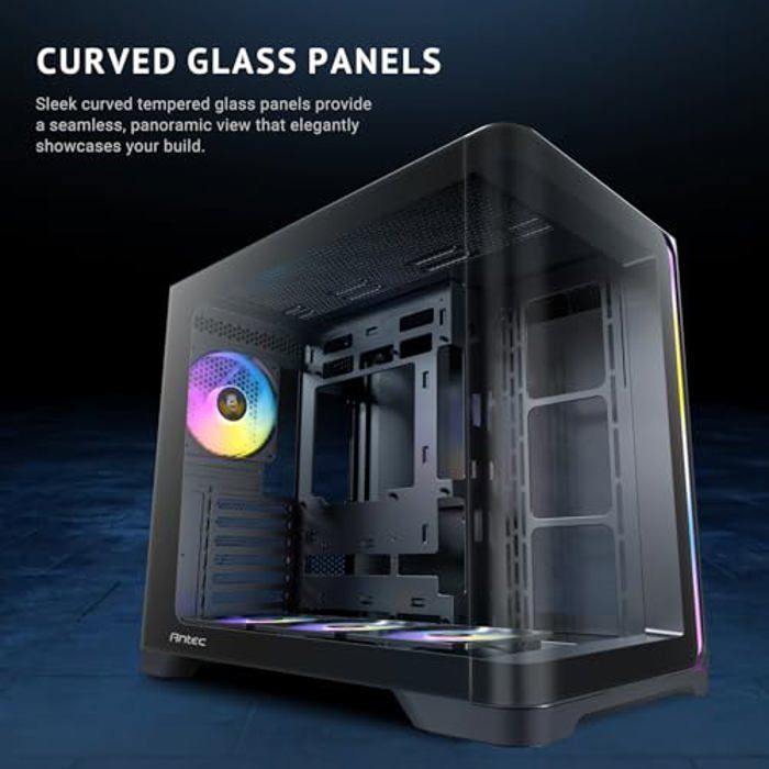 Antec C5 Curve ARGB, 4 ventilateurs ARGB PWM de 120 mm inclus, jusqu'à 10 ventilateurs simultanément, port de type C 3.2 Gen 2,