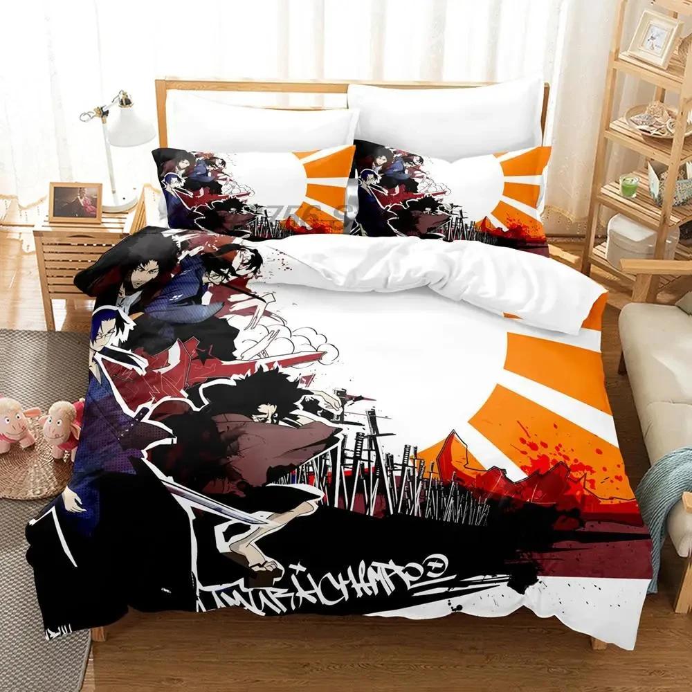 Samurai Champloo Bedding Set Single Twin Full Queen King Size Aldult Duvetcover 3D Anime Bed Sheet Set for Boys Bedroom