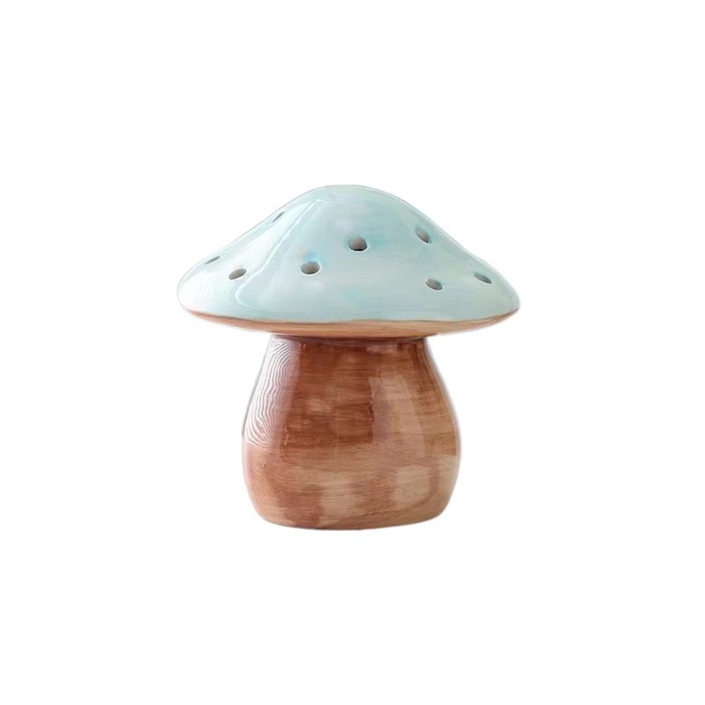Eye-Friendly Ceramic Mushroom Night Light Energy Efficient Soft Glow Cute Mushroom Lamp Ornament Flat Bottom