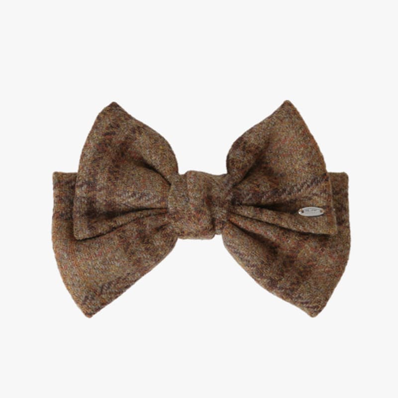 

mellotory wool check hairpin (brown) brown