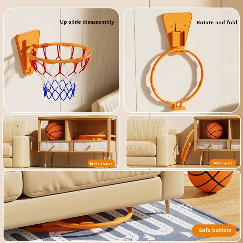 1Pc Indoor Safety Funny Game Kids Mini Home Exercise Basketball Hoop Set Wall Frame Stand Lifting Basket Hanging Backboard