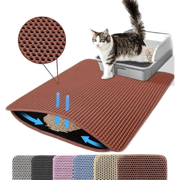Cat Litter Mat Double Layer Pet Non Slip Big Pet Litter Box Filter MatWear Resistant Waterproof Anti-slip Cat Litter Mat