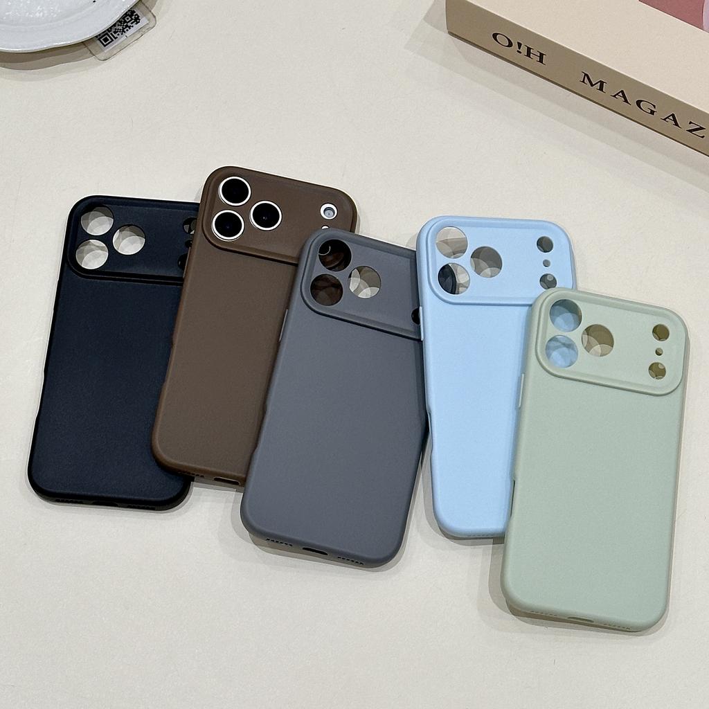 Silicone Shockproof Phone Case for Iphone 17 Air 16 Pro Max 15 Plus 14 Pro 13 12 11 Camera Lens Protective Minimalist Fully-Covered Frosted Cover
