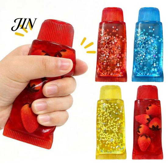 Safe Stress Relief Toy Clear Toothpaste Tube Squeeze Toy, Star Glitter Anti-stress Hand Slow Rising Soft Transparent Sensory