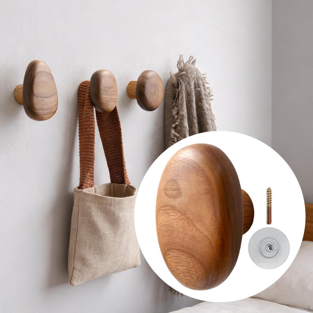 Wooden Coat Hook Decorative Utility Hat Organizer Storage Wall Hanger Key Holder for Closet