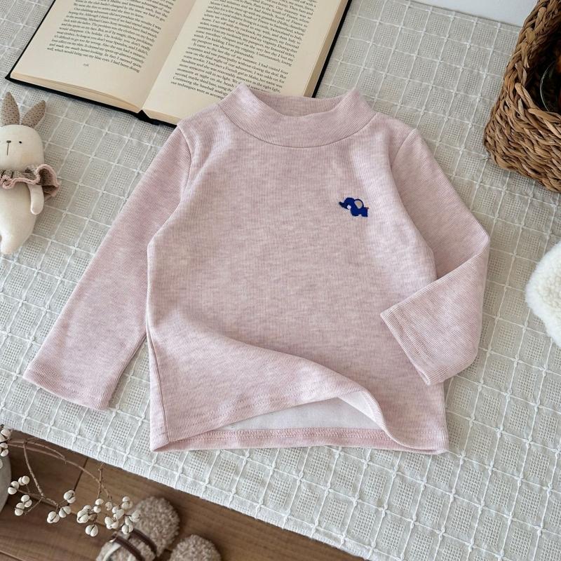Kids Tops Spring Autumn Warm Children T-shirt Velvet Shirts for Boys Girls Children Bottom Toddler Long Sleeve Baby Clothing