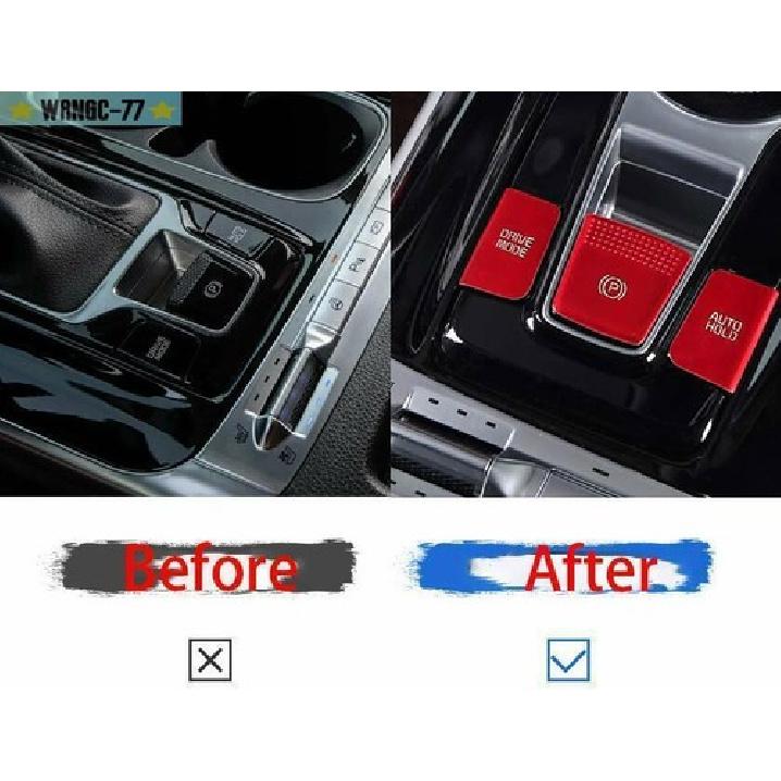 For Kia Carnival -23 Red Aluminum Center Console Button Sticker Trim Cover