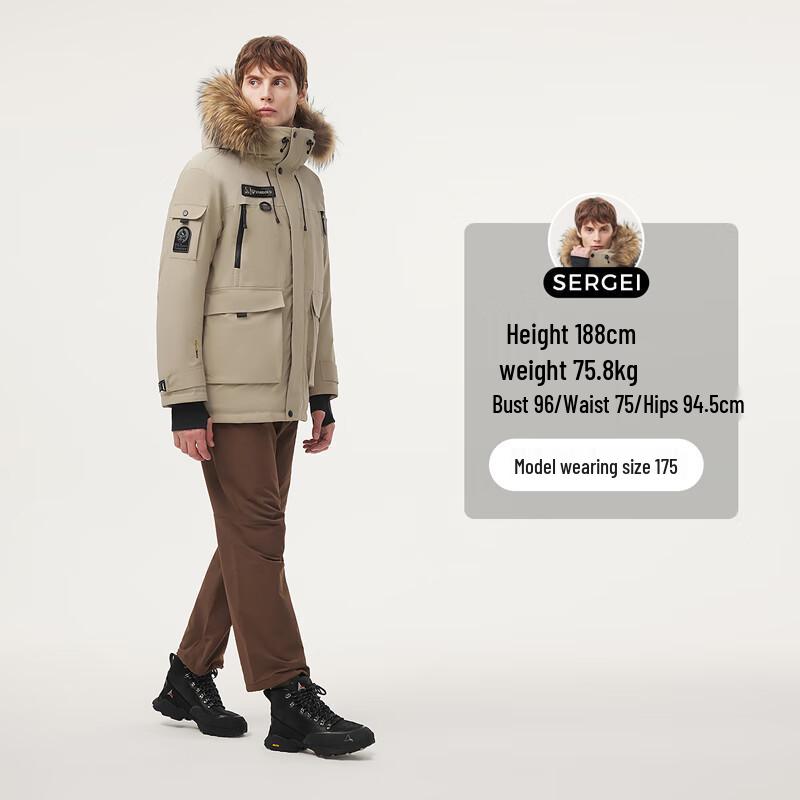 Tanboer Unisex Faux Fur Hooded Duck Down Parka