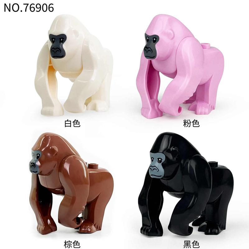 MOC Wild Animals Building Blocks Set Monkey Cow Bear Orangutan Leopard Snake Camel Mini DIY Model Compatible Bricks Kids Toy T19