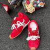 Su Yinyin's 7cm Version of the Same Style~ Inner Height Increase Small Crooked Head Mandarin Duck Shoelaces Couple Casual Shoes German Training Shoes 