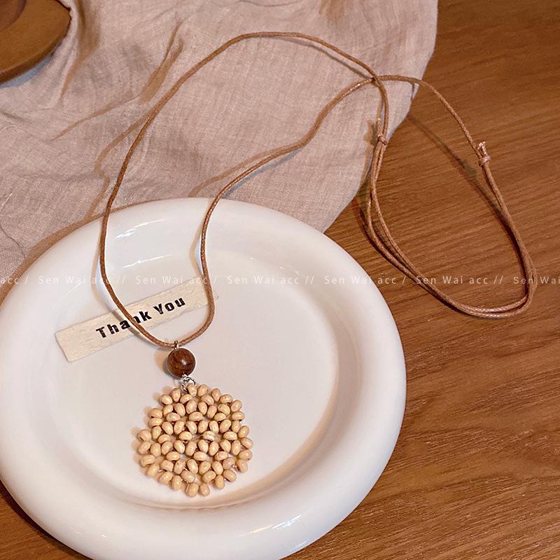 Богемное этническое love луна плетеное ожерелье женское ретро длинный кулон подвеска аксессуары оптом