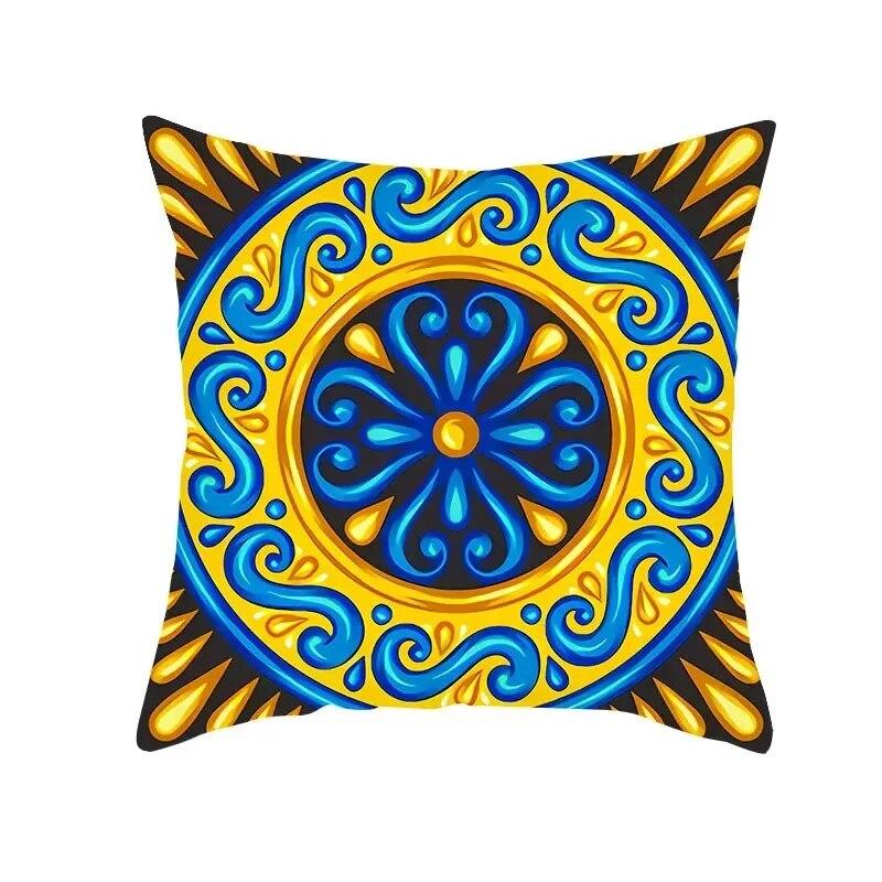 Boho Pillowcase Mystical Abstract Geometric Sofa Pillowcase Ethnic Colorful