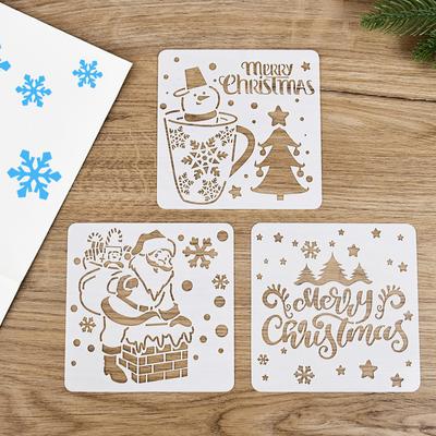 Szablony do rysowania na Boże Narodzenie Wytłaczanie Papieru Kartka Scrapbooking Album na znaczki Dekoracja Nowy Rok DIY Dekoracja Ścienna Okienna Malowanie dla Dzieci
