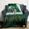 Name Custom Michigan State Spartans Print Flannel Blanket High Quality Warm Comfortable Cover for All Seasons Perfect for Gifts Home Decor