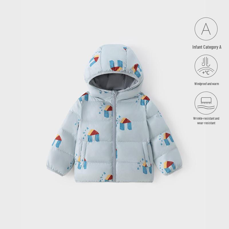 Boys  Winter Hooded Down Jacket - Warm, Thick, Waterproof Outerwear for Children s Winter Outings 110 cm