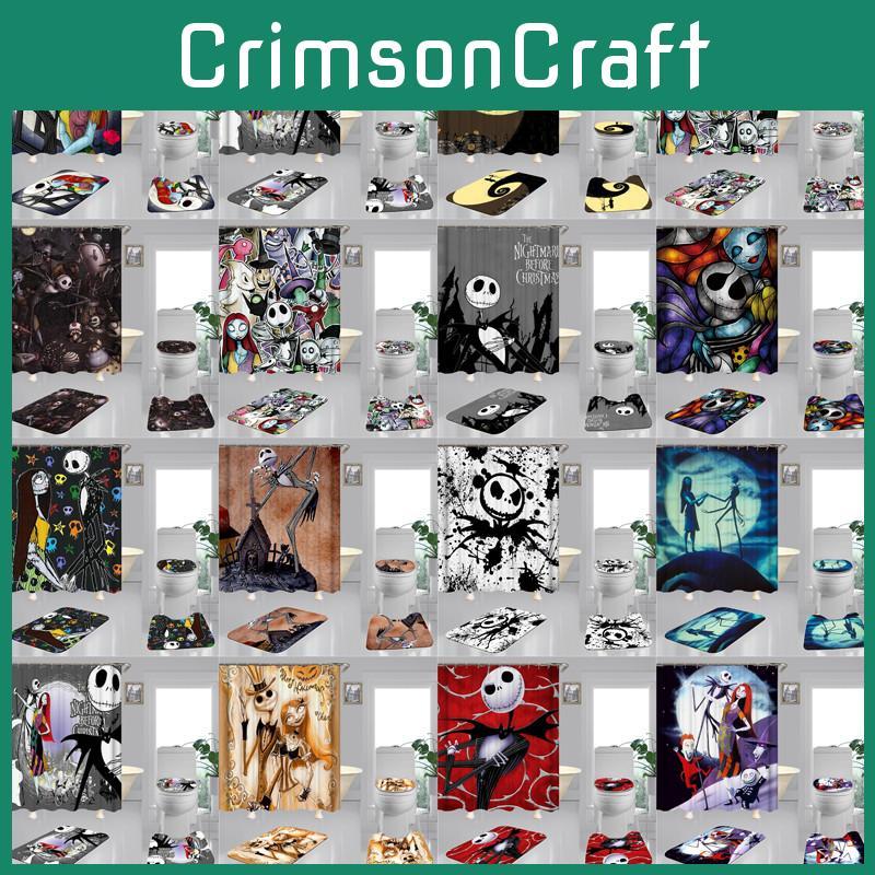 Zestaw Łazienkowy Miasteczko Halloween Z Wysokiej Jakości Zasłoną Prysznicową I Matami