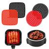 Reusable Silicone Air Fryer Liner Mat, Perforated Non-Stick Heat Resistant Pad for Basket Steamer Oven, BPA-Free Food Safe Cooking Accessory