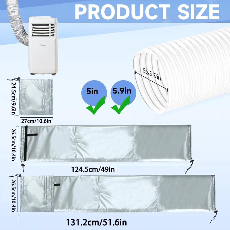Air Conditioning Hose Cover For 5-5.9-Inch Exhaust Hose Ac Exhaust Pipe Sleeve Heat Insulation Dustproof Protective Cover