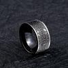 Black Plated Titanium Steel Narrow Men's Ring With Four Divine Beasts Design