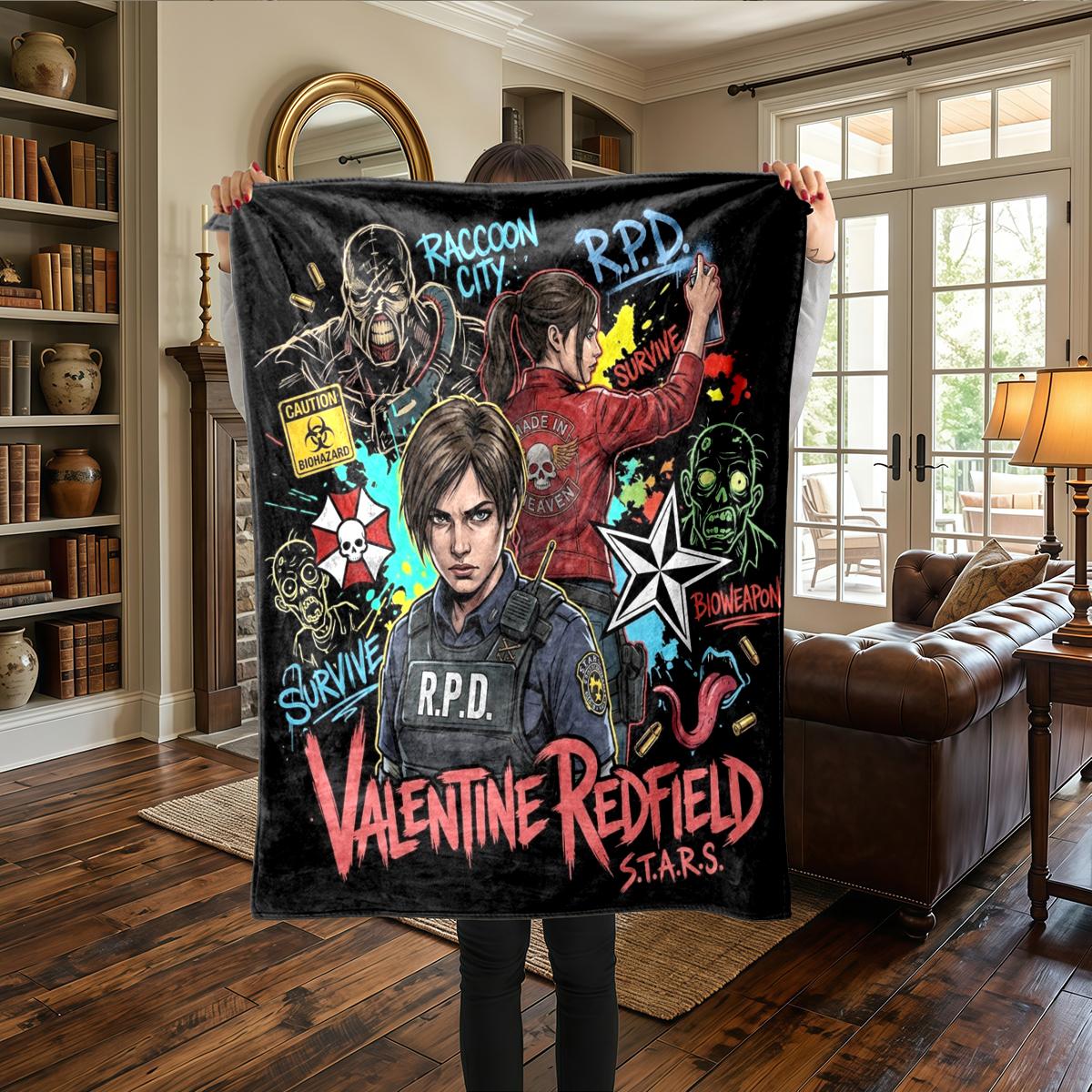 Resident Evil Warm Comfortable Flannel Blanket - Printed, For Beds, Travel -HE52 75x90cm