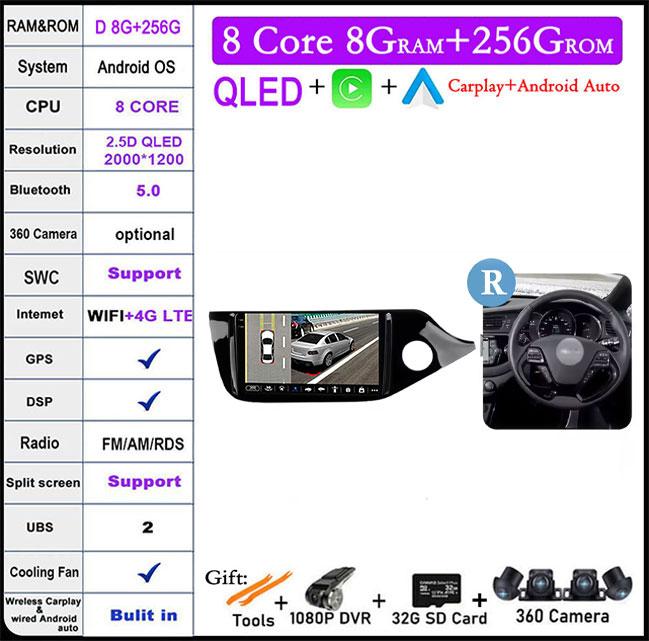 9 Inch Android Auto Carplay For Kia CEED 2 JD 2012 - 2018 Car Radio Stereo Multimidia Player GPS NaviBluetooth DSP