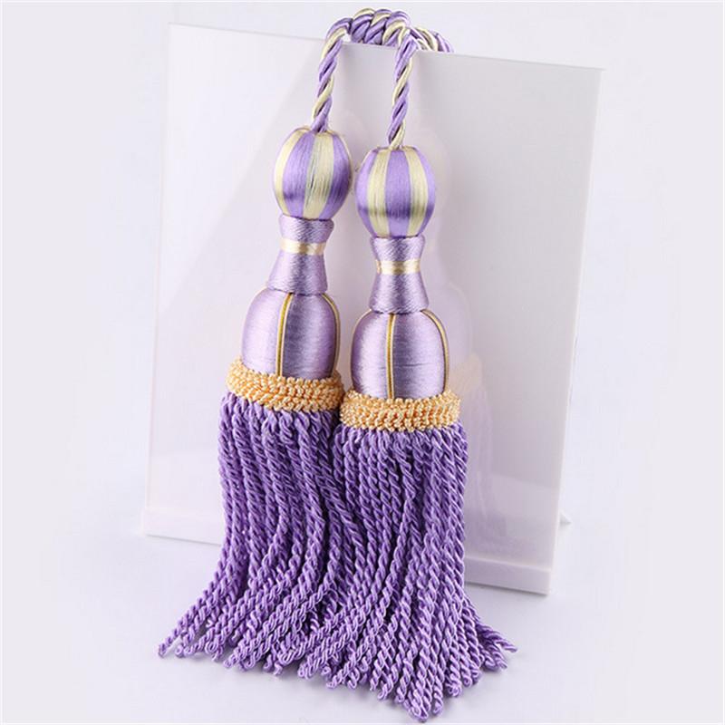 1 Pair Window Curtain Accessories Crystal Hanging Balls Tassel Hand Knitting