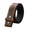 Punk Style Retro Embossed Belt Body Button Belt Men'S Western Denim Belt Various Styles Plate Buckle