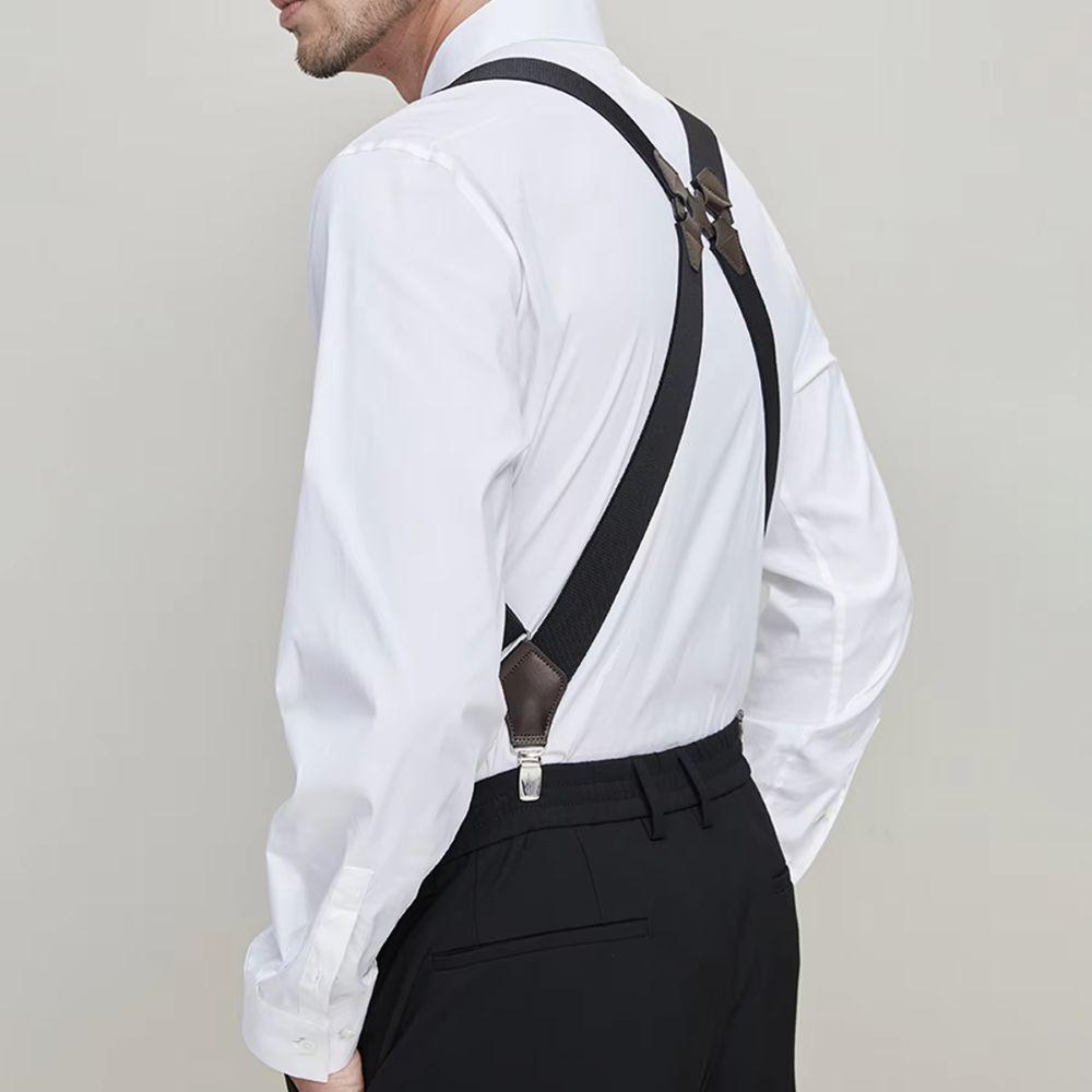3.5cm Wide Man's Suspenders Elastic Hip-Clip Straps Vintage Side Clip Suspender Belt Costume