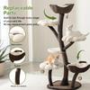 Multi-Level Cat Tree 59 Inches Tall with Sisal-Covered Scratching Posts Condo Dangling Ball and Extended Platform for Cats Play