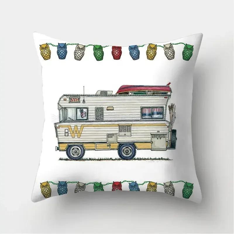 RV Pattern Home Decoration Living Room Decorative Pillowcases Decorative Pillowcases Cushion Covers Sofa Pillows