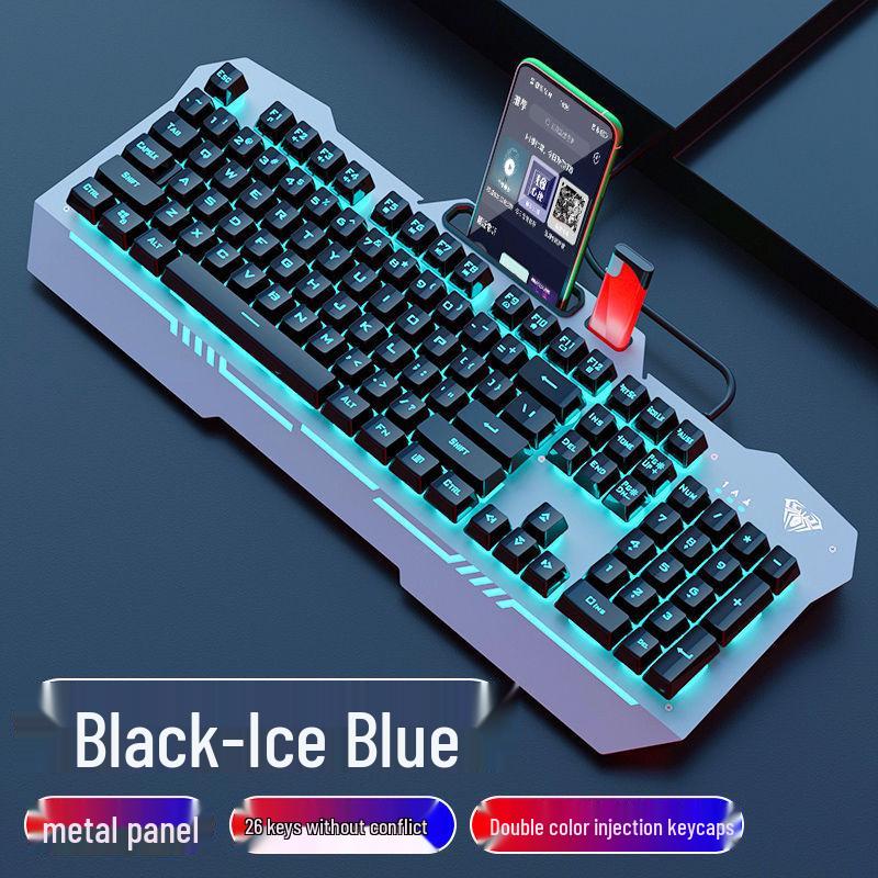 Wolf Spider F3010 Mechanical Gaming Keyboard & Mouse Set - Wired 3-Piece for Laptop/Office.