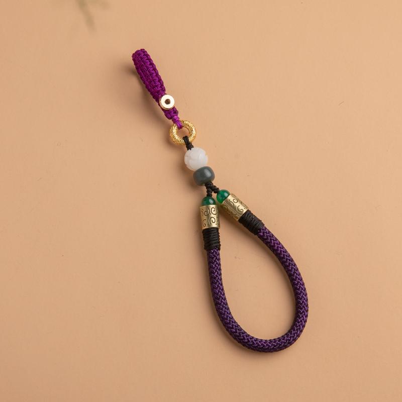 Sturdy Anti-Drop Bodhi Lotus Phone Lanyard with Finger Ring & USB Flash Drive Pendant - Universal for Men & Women