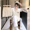 Cloud Cotton Sleepwear Set For Women With Chest Padding Summer Casual Homewear For Girls