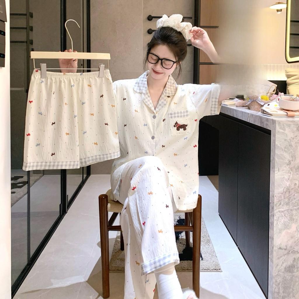 Cloud Cotton Sleepwear Set For Women With Chest Padding Summer Casual Homewear For Girls