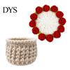Desktop Plant Pot Stand Crochet Flower Bouquet Coaster, Handmade Knit Rose Mug Mat Transforms Into Bouquet, 2-in-1 Cozy Coffee Bar Decor Drink Coaster