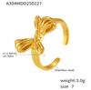 Fashion Gold Plated Bowknot Waterproof Open Rings For Women Stainless Steel Finger Ring Female Charm Jewelry Gift Accessories