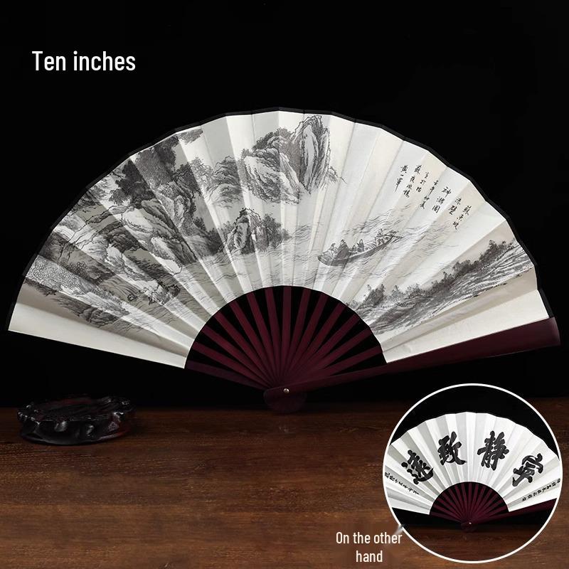 Durable Tear-Resistant Chinese Style Folding Fan - Portable for Summer, Dance, and Student Prizes.