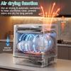 Dishwasher, 6 programs, 8 place settings, uses approx. 5 liters of water, suitable for family kitchens, apartments and student dormitories