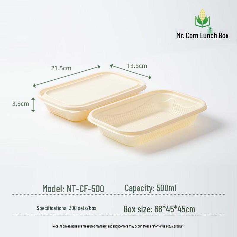 Mr. Corn 500ml Degradable Corn Starch Takeaway Meal Box