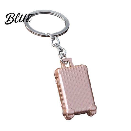 Cute Backpack Accessory Mini Suitcase Keychain Metal Luggage Bag Charm with Rolling Trolley Case Pendant Wheels Travel Themed Accessories Gift for