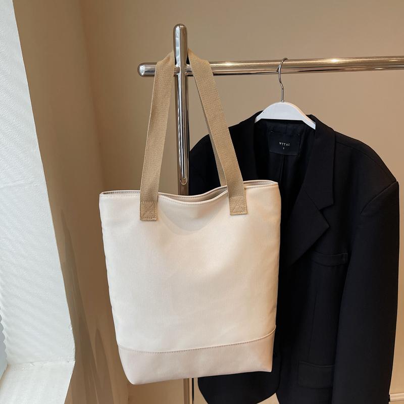 Commuter Tote Bag Women Color Block Underarm Bag Student Shoulder Bag