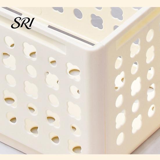 Multi-purpose Storage Container Box Foldable Stackable Organizer with Ventilated Hollow Design Dry Space Saving Bin for Household Travel Dormitory