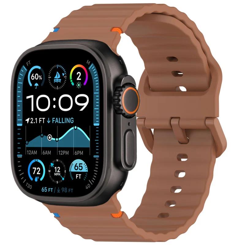 Silicone Strap for Apple Watch Band 44mm 49mm 40mm 45mm 42mm 46mm 38mm Correa Bracelet Iwatch Series 9 8 7 6 SE 10 Ultra 2 Band