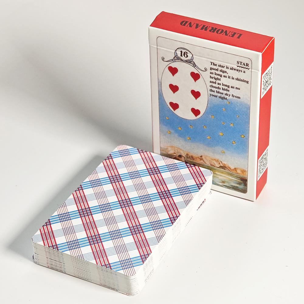 9*6cm Mlle Lenormand Deck 36 Cards Esoteric Fortune Telling Printed on 350GSM Double-embossed Cardstock
