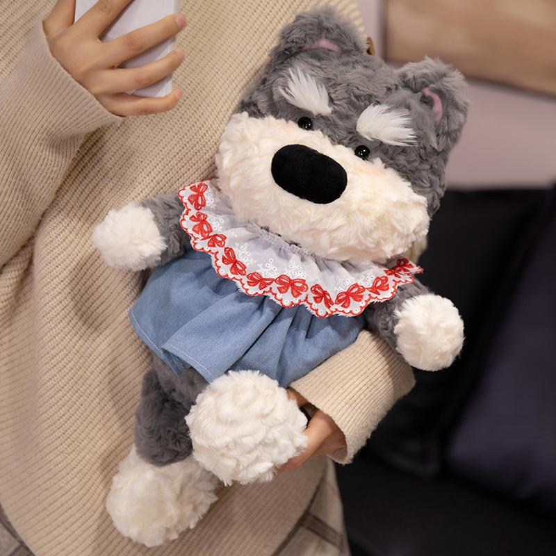 Non-Toxic Kawaii West Highland White Terrier Plush Toys Cute White Dog With Clothes Accessories Doll Funny Birthday Gift