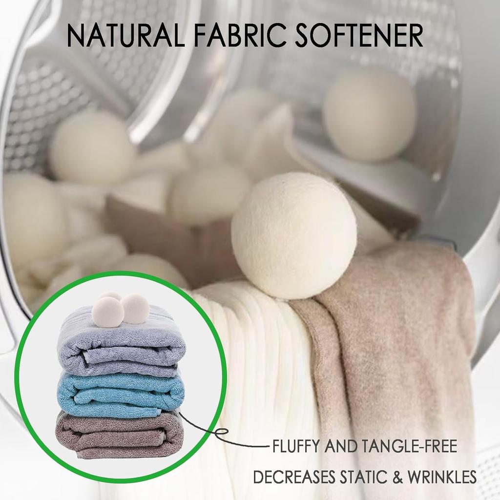 3/6/9 PCS Reusable Dryer Balls – Replace Dryer Sheets, Add Essential Oils for Natural Scent, Reduce Drying Time & Static