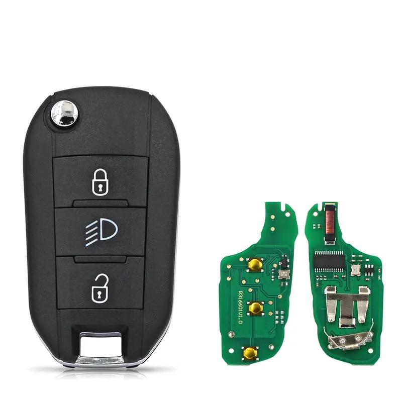 3 Button Flip Remote Key Fob 433MHz 4A Chip For Peugeot Partner 508 308 Expert For Citroen Dispatch C3 C4 Cactus Berlingo HU83