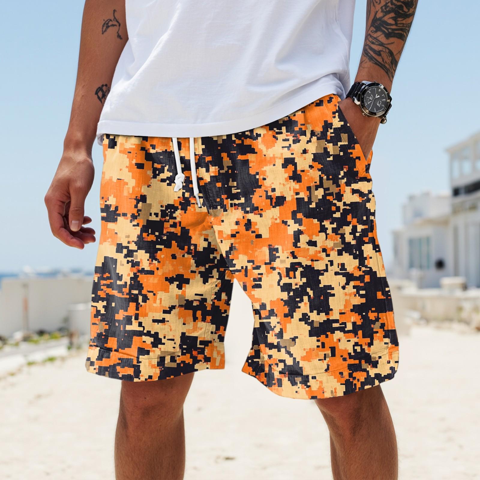 

Чоловічі літні великі повсякденні спортивні штани пляжні шорти XL шафрановий